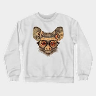 Wise-Guy Aye-Aye: The Spectacled Scholar Crewneck Sweatshirt